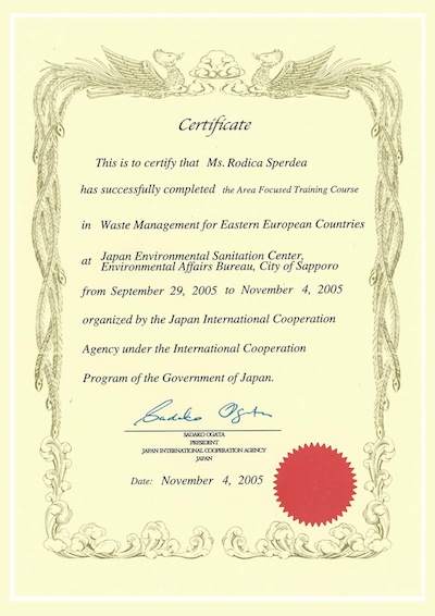 Waste Management for Eastern European Countries Sperdea Rodica